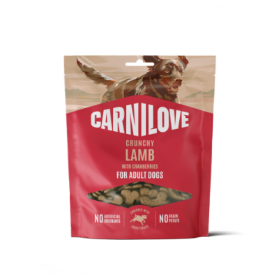 Carnilove crunchy snack traskūs skanestai sunims su eriena ir spanguolemis