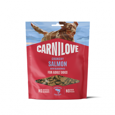 Carnilove crunchy snack traskus skanestai sunims su lasisa ir silauogemis