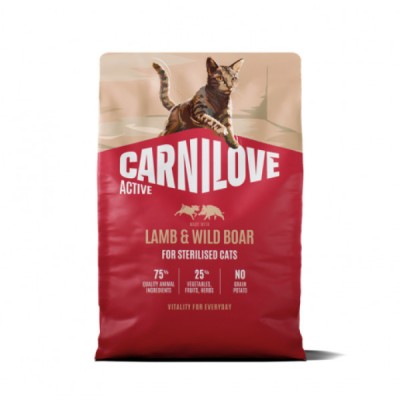 Carnilove Cat Active Lamb & Wild Boar Sterilised sausas maistas katėms su ėriena ir šerniena