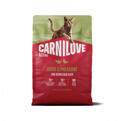 Carnilove Cat Active Duck & Pheasant Adult Sterilised sausas maistas katėms su antiena ir fazaniena