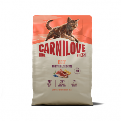 Carnilove Cat True Fresh Beef Adult Cat Sterilised sausas maistas katėms su jautiena
